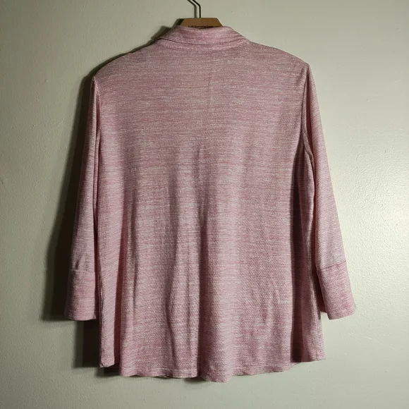 J.McLaughlin Women's Brynn Knit Linen Blend Top, Medium Barbiecore - Picture 2 of 9